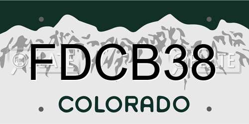 FDCB38 Colorado License Plate