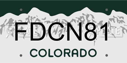 FDCN81 Colorado License Plate