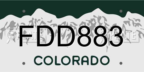 FDD883 Colorado License Plate