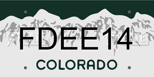 FDEE14 Colorado License Plate