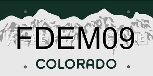 FDEM09 Colorado License Plate