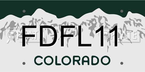 FDFL11 Colorado License Plate