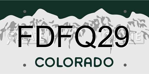 FDFQ29 Colorado License Plate