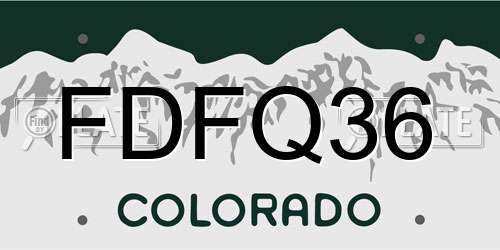 FDFQ36 Colorado License Plate