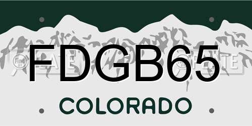 FDGB65 Colorado License Plate