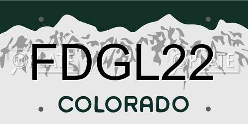 FDGL22 Colorado License Plate
