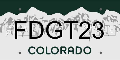FDGT23 Colorado License Plate