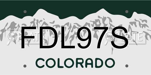FDL97S Colorado License Plate