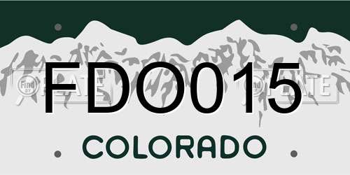 FDO015 Colorado License Plate
