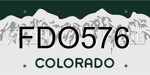 FDO576 Colorado License Plate