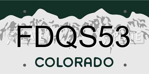 FDQS53 Colorado License Plate