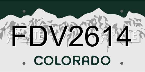 FDV2614 Colorado License Plate