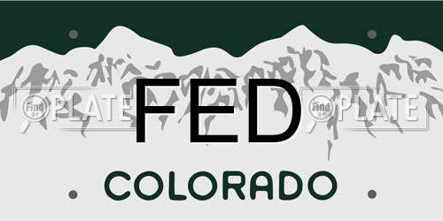 FED Colorado License Plate