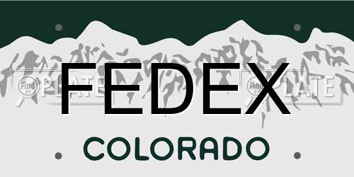 FEDEX Colorado License Plate
