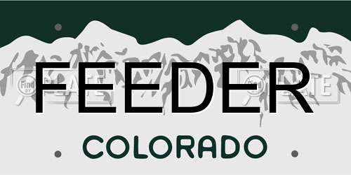 FEEDER Colorado License Plate