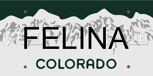 FELINA Colorado License Plate