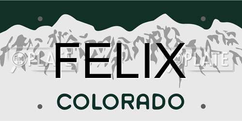 FELIX Colorado License Plate
