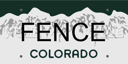 FENCE Colorado License Plate