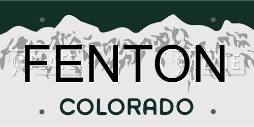 FENTON Colorado License Plate
