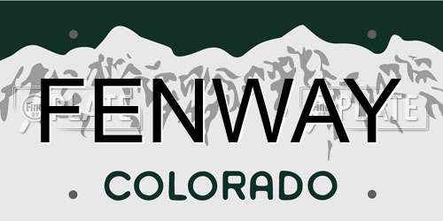 FENWAY Colorado License Plate