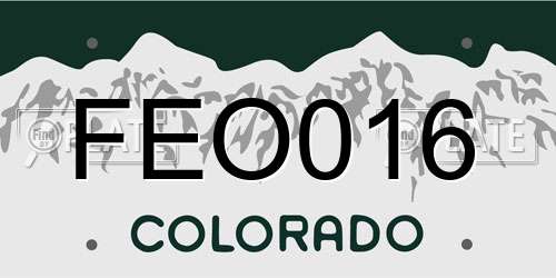 FEO016 Colorado License Plate