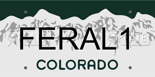 FERAL1 Colorado License Plate