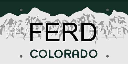 FERD Colorado License Plate