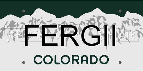FERGII Colorado License Plate