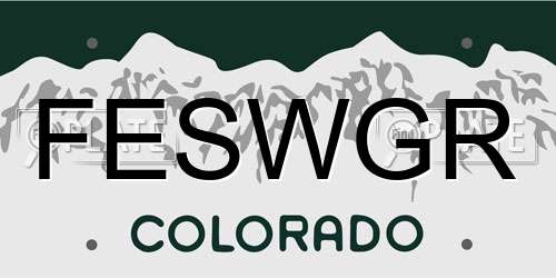 FESWGR Colorado License Plate