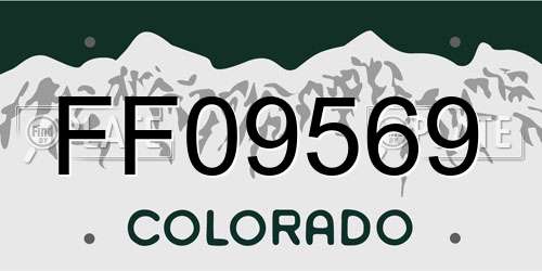 FF09569 Colorado License Plate