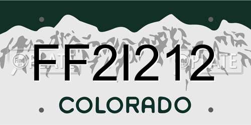 FF2I212 Colorado License Plate