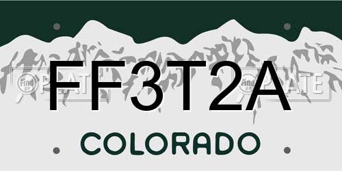 FF3T2A Colorado License Plate