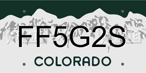 FF5G2S Colorado License Plate