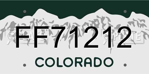 FF71212 Colorado License Plate
