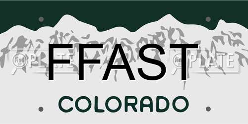 FFAST Colorado License Plate