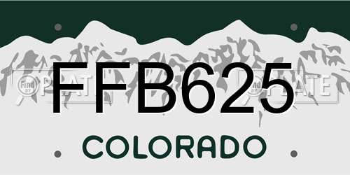 FFB625 Colorado License Plate