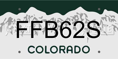FFB62S Colorado License Plate