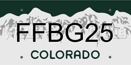 FFBG25 Colorado License Plate