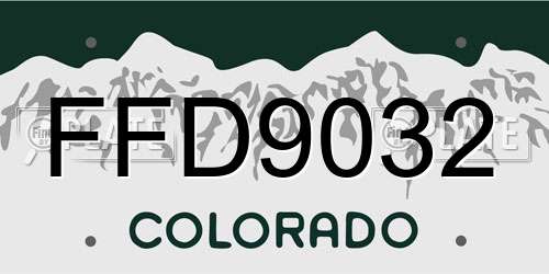FFD9032 Colorado License Plate