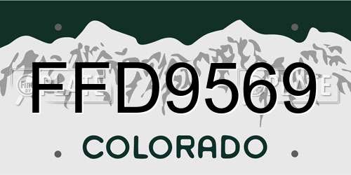 FFD9569 Colorado License Plate