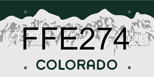 FFE274 Colorado License Plate