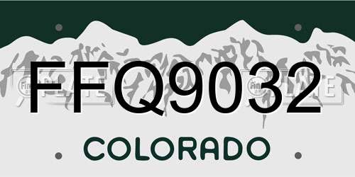 FFQ9032 Colorado License Plate