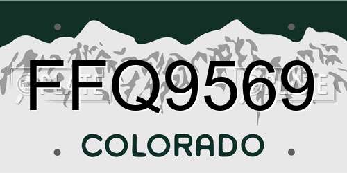 FFQ9569 Colorado License Plate