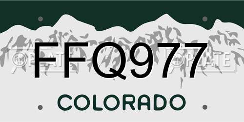FFQ977 Colorado License Plate