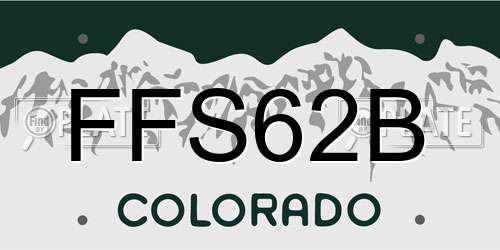 FFS62B Colorado License Plate