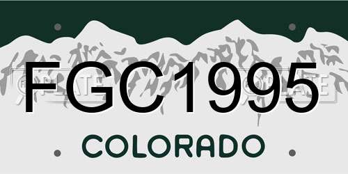 FGC1995 Colorado License Plate
