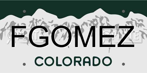 FGOMEZ Colorado License Plate