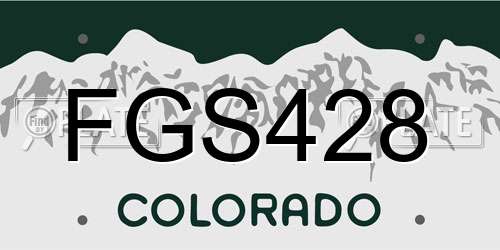 FGS428 Colorado License Plate