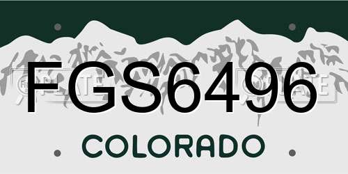 FGS6496 Colorado License Plate