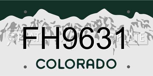 FH9631 Colorado License Plate